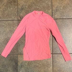 Salmon neon orange/pink Long Lululemon Sleeve Athletic Top